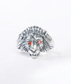 Veer Oxidised Silver Lion-Head Ring