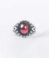 Zaroon Oxidised Silver Garnet Ring