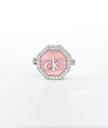 Sakura Luxe Pink Enamel CZ Sterling Silver Men’s Button