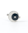 Noor Crescent Star CZ Sterling Silver Men’s Button