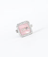 Rosado Pink Enamel CZ Sterling Silver Men’s Button