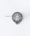 Regal Roar Oxidised Silver Lion Head Saree Pin