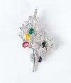 Rangrez Multicolour Bloom CZ Silver Saree Pin