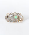 Mehreen Jadau Silver Saree Pin with Emerald Sparkle