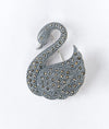 Grace Oxidised Silver Saree Pin with Swan Design