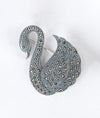 Grace Oxidised Silver Saree Pin with Swan Design