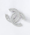 Elegance Silver Brooch with CZ Interlocking Design
