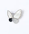 Flutter Silver Brooch with CZ Crystal Butterfly Wings