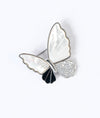 Flutter Silver Brooch with CZ Crystal Butterfly Wings