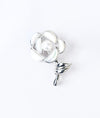 Blossom Silver Rose Brooch with Pearl Petals