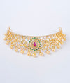 Kamakshi Floral CZ Silver Choker Set