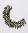 Zamreen Victorian Emerald Silver Necklace Set