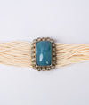 Aarunya Silver Fusion Choker with Aquamarine Charm