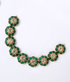 Sitara Silver Jadau Floral Necklace Set with Emerald Enamel