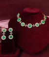 Zamrudh Jadau Emerald Spark Silver Necklace Set
