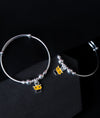 Cherub Charm Enamelled Silver Baby Bangle