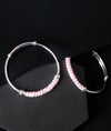 Blush Bloom Enamel Bead Silver Baby Bangles