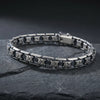 925 Silver Grid Design Oxidised Men`s Bracelet