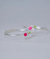 Ele Charm Pink Elephant Design Silver Baby Bangles