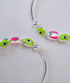 Glow Guard Evil Eye Design Silver Baby Bangles