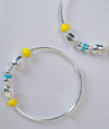 Sun Sprout Beaded Design Silver Baby Bangles