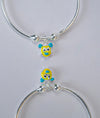 GiggleCharm Bear Face Silver Baby Bangles