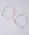 Blush Bloom Enamel Bead Silver Baby Bangles