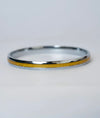 AurumEdge Sleek Enamelled Mens Silver Kada