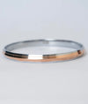 Satori Minimalist Dual-Tone Mens Silver Kada