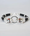 Drakon Twin Tiger Men's Silver Bracelet