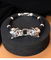 Ferox Panther Torque Men`s Silver Bracelet