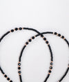 Noorika Classic Black Bead Silver Anklet