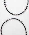 Noorika Classic Black Bead Silver Anklet