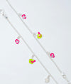 Gulabo Whimsical Kitty & Heart Enamelled Silver Baby Anklets