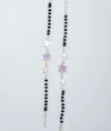 Taraya Black Beads Celestial Star Charm Silver Baby Anklets