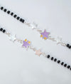 Taraya Black Beads Celestial Star Charm Silver Baby Anklets