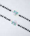 Meher Black Beads & enamel Silver Baby Anklets