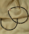 Noorika Classic Black Bead Silver Anklet