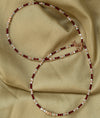 Ruhani Ruby Red & Beaded Silver Anklet
