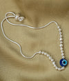 Nazare Evil Eye & Hammered Bead Sterling Silver Anklet