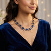 925 Silver Jadau Sapphire Silver Necklace