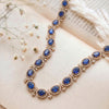 925 Silver Jadau Sapphire Silver Necklace