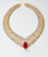 Zahra Royale Ruby CZ Short Silver Necklace