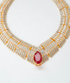 Zahra Royale Ruby CZ Short Silver Necklace