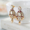 Lumina Fleur Floral Drop Jadau Silver Earrings