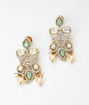 Serenita Fiore Floral Drop Jadau Earrings