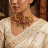 925 Sterling Silver Lakshmi Temple Choker for Women
