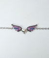 Aetheria Wings Heart & Wing CZ Silver Bracelet