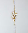 Papillond Or Enamel Butterfly & Floral CZ Silver Bracelet