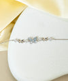 Papillon Celeste Butterfly Charm CZ Silver Bracelet